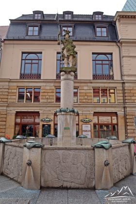 Budziszyn - Fontanna z rzeźbą rycerza Dutschmanna
